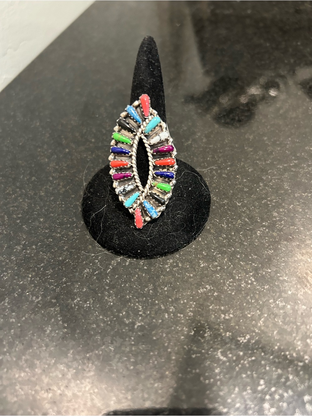 Tamara Benally Multicolor Stone Marquise Ring - Women Jewelry
